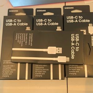 NEW Set of 4 Samsung USB-C to USB-A phone cables.
